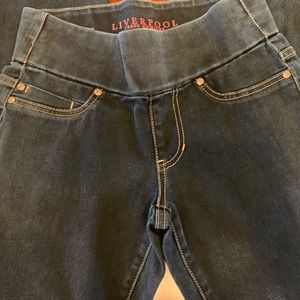 Liverpool pull on jeans with wide waistband. Like new,worn once. Size 2